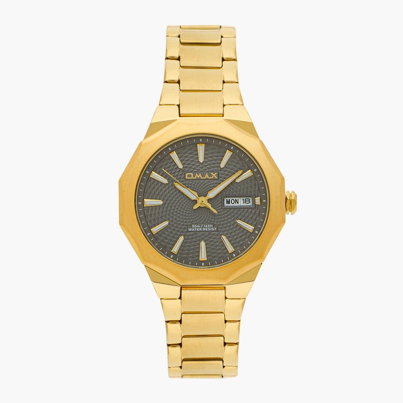 OMAX ساعة يد أنالوج ذهبية للنساء من أومكس - Image 1